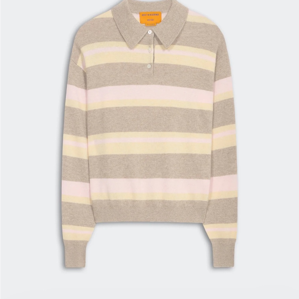 Guest in Residence COLLEGIATE STRIPE POLO in Taupe Combo - Picture 5 of 5
